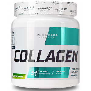 Коллаген, Collagen, Progress Nutrition, зеленое яблоко, 250 г
