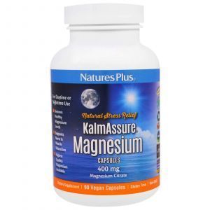 Цитрат магния, Kalmassure, Magnesium, Nature's Plus, 400 мг, 90 вегетарианских капсул