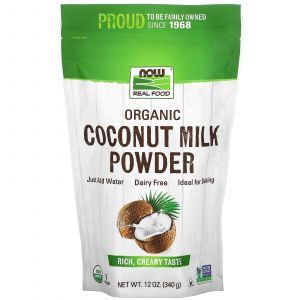 Kokosų pieno milteliai, kokosų pienas, „Now Foods“, tikras maistas, ekologiški, milteliai, 340 g