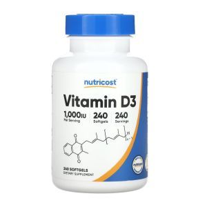 Витамин Д3, Vitamin D3, Nutricost, 1000 МЕ, 240 мягких таблеток
