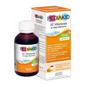 Multivitaminai vaikams, sirupas, 22 vitaminai ir mineralai, Pediakid, 125 ml