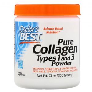 Коллаген тип 1 и 3, Collagen, Doctors Best, порошок, 200 
