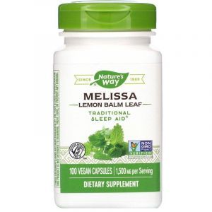 Мелисса, Melissa, Nature's Way, лимонный бальзам, 1500 мг, 100 капсул