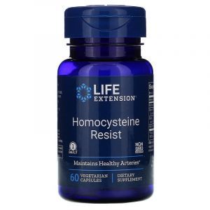 Резистентность гомоцистеина, Homocysteine Resist, Life Extension, 60 капсул