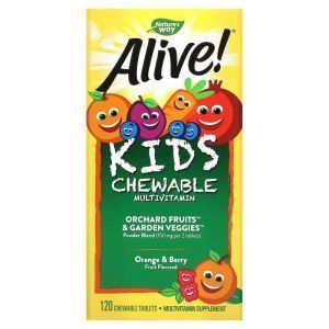 Витамины для детей Alive! со вкусом апельсина и ягод, Multi-Vitamin, Nature's Way, 120 жевательных таблеток