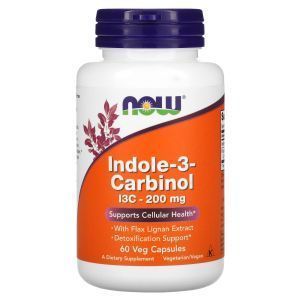 Indol-3-Carbinol, Now Foods, 200 mg, 60 kapsulių