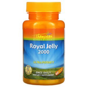 Маточное молочко, Royal Jelly, Thompson, 2000 мг, 60 кап.
