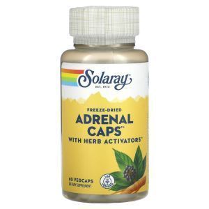 Здоровье надпочечников, Freeze-Dried Adrenal Caps, Solaray, с травами активаторами, 60 вегетарианских капсул