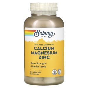 Кальций, магний и цинк, Calcium, Magnesium, Zinc, Solaray, 250 капсул