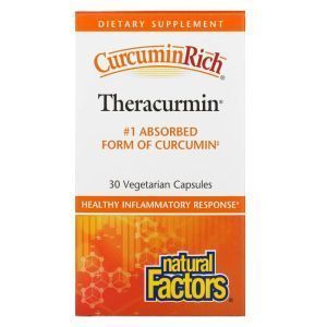 Куркумин, CurcuminRich, Natural Factors, теракурмин, 30 вегетарианских капсул
