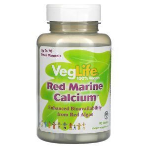 Кальций из красных водорослей, Red Marine Calcium, VegLife, 90 таблеток 