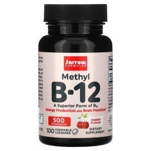 Vitaminas B12, metilas B-12, jarrow formulės, 500 mcg, 100 pastilių