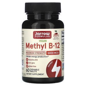 Витамин В12, Methyl B-12, Jarrow Formulas, 5000 мкг, 60 леденцов