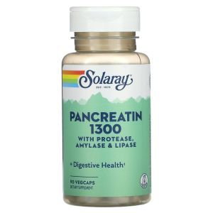 Панкреатин, Pancreatin 1300, Solaray, 90 капсул