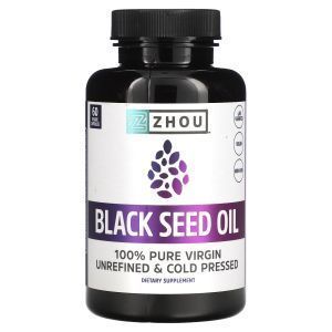 Масло черного тмина, Black Seed Oil, Zhou Nutrition, 60 вегетарианских капсул
