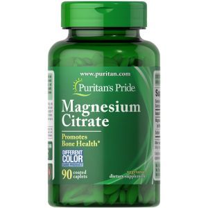 Магний цитрат, Magnesium Citrate, Puritan's Pride, 200 мг, 90 каплет, покрытых оболочкой