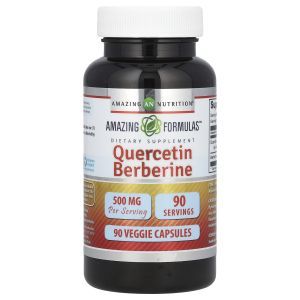 Кверцетин и берберин, Quercetin Berberine, Amazing Formulas, Amazing Nutrition, 90 растительных капсул

