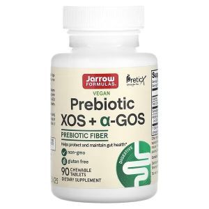 XOS + a-GOS prebiotinis pluoštas, prebiotikas, jarrow formulės, 90 kramtomųjų tablečių