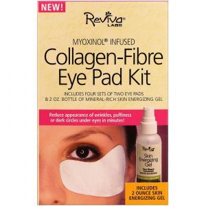 Подушечки под глаза с коллагеном и бодрящий гель, Collagen-Fibre, Reviva Labs, 5 комплектов