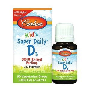 Витамин Д3 для детей, Super Daily D3, Carlson Labs, 400 МЕ, 2.54 мл
