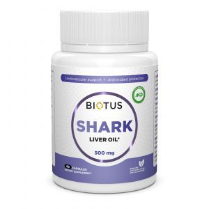 Рыбий жир из печени акулы, Shark Liver Oil, Biotus, 60 капсул